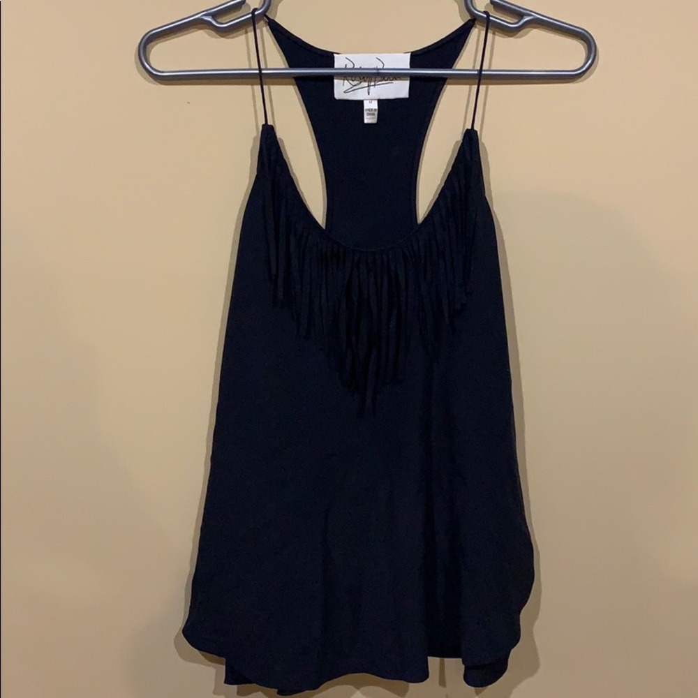 Black fringe tank top